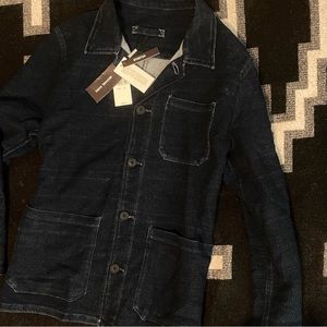 Michael Kors Soft, Stretchy Indigo Dyed Cotton Shacket / Cardigan Mens Xl